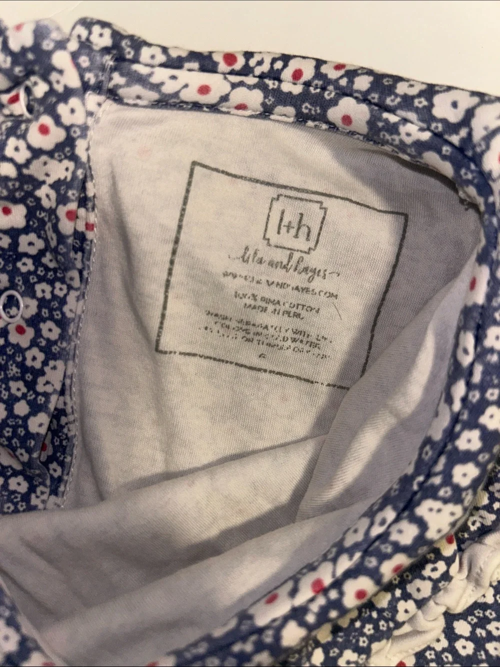 Roller Rabbit Navy Floral and Light Blue Ladybug Nightgown